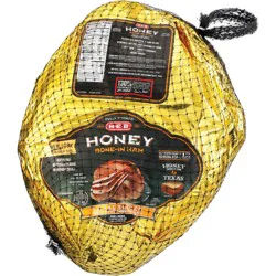 H-E-B Fully Cooked Bone-in Hardwood Smoked Whole Spiral Sliced Ham - Honey Glaze