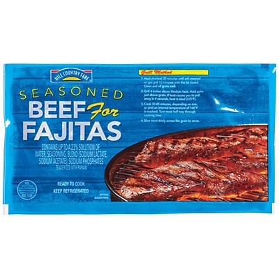 slide 1 of 1, Hill Country Fare Seasoned Beef for Fajitas, per lb