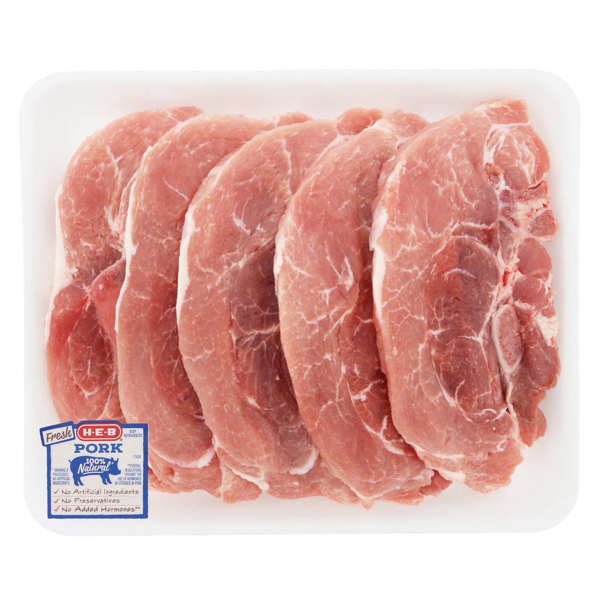 slide 1 of 1, H-E-B Bone-in Sirloin Pork Chops - Value Pack, per lb