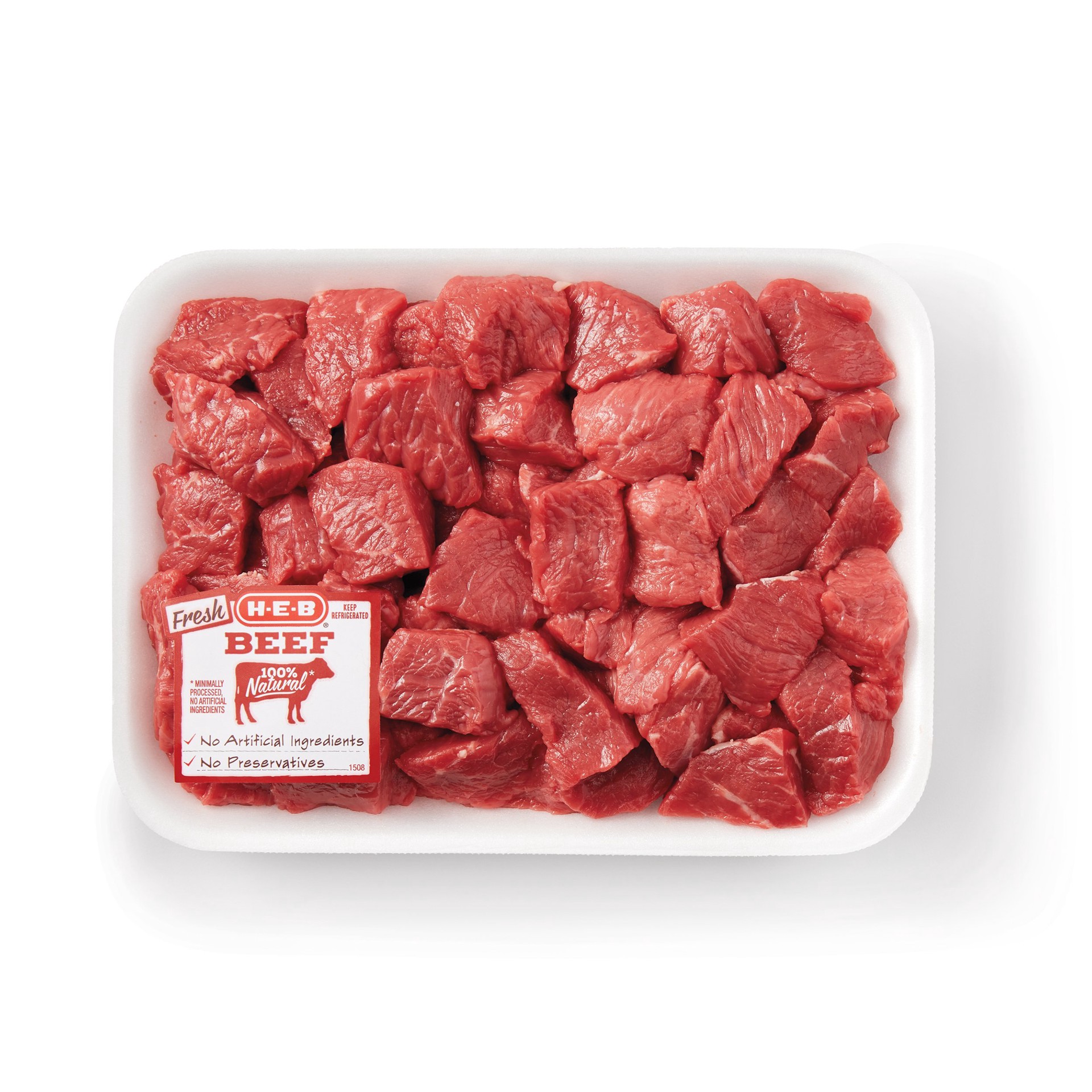 slide 1 of 1, H-E-B Boneless Lean Beef Stew Meat, per lb