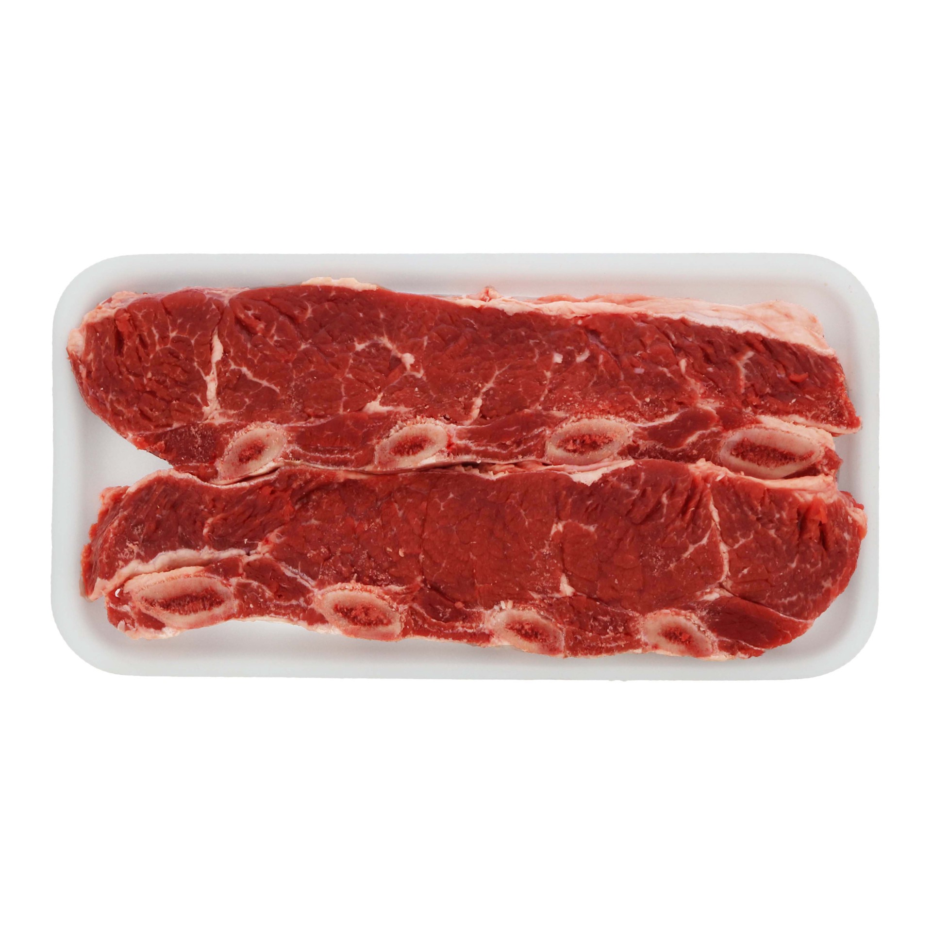slide 1 of 1, H-E-B Beef Chuck Shoulder Flanken Style Ribs Bone-In Thick, per lb