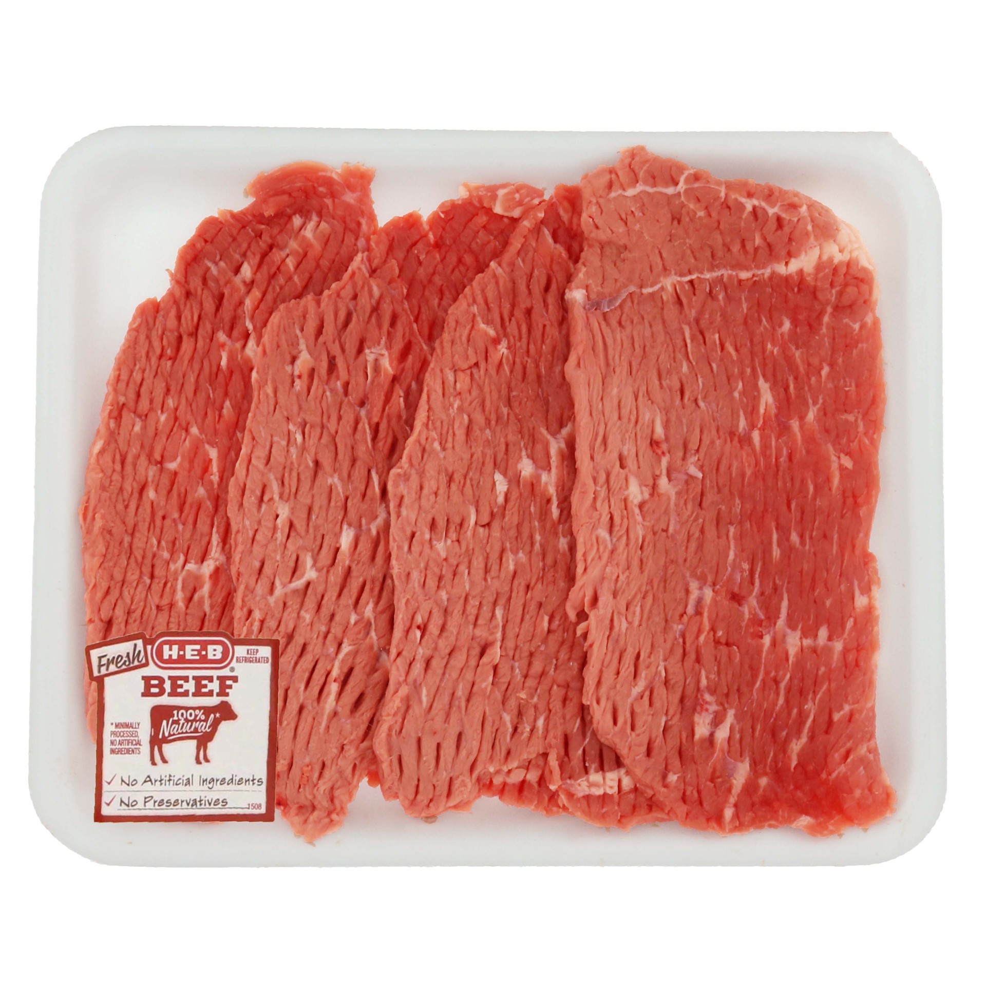 slide 1 of 1, H-E-B Beef Bottom Round Steak Tenderized Thin, USDA Select, per lb