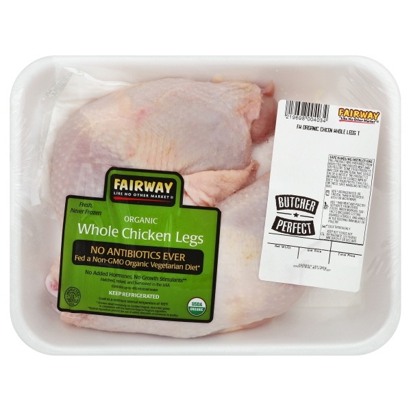 slide 1 of 1, Fairway Organic Chicken Whole Legs, per lb