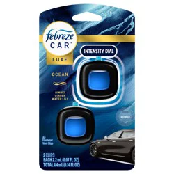 Febreze Car Air Freshener, Odor-Fighting Automotive Vent Clip, Ocean Scent, 2 Count