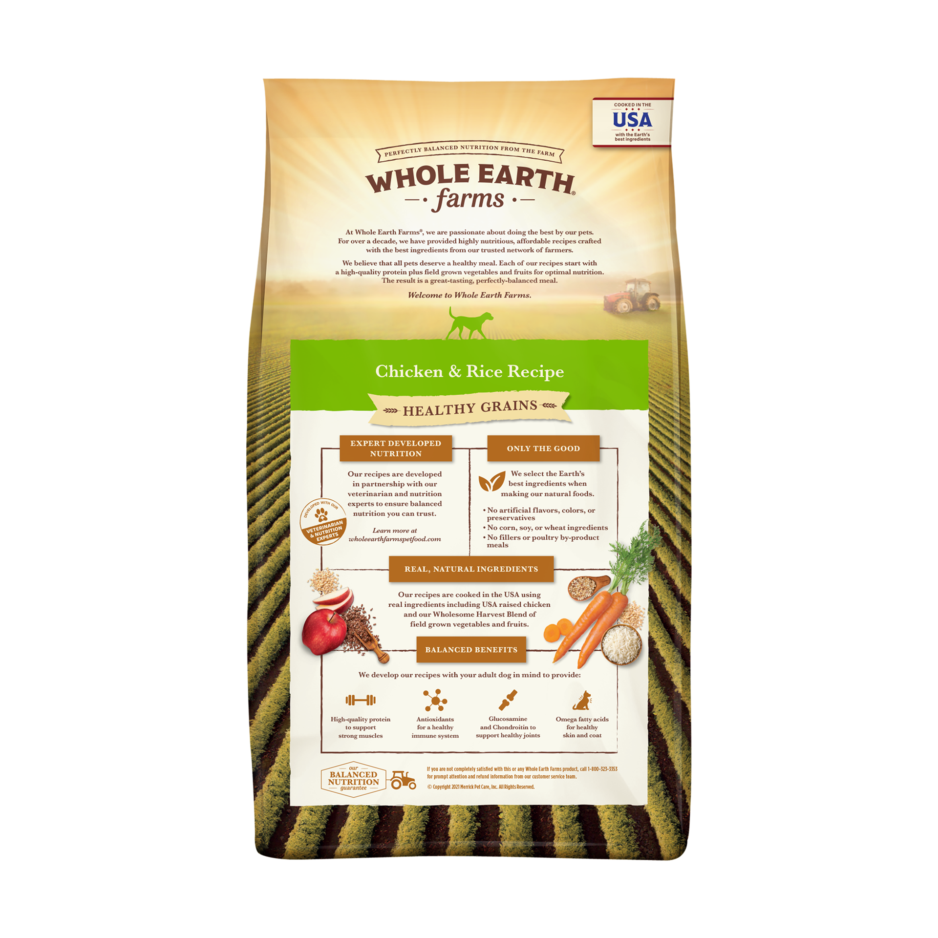 slide 4 of 4, Whole Earth Farms Healthy Grains Dry Dog Food, Chicken and Rice Recipe - 25 lb Bag, 25 lb