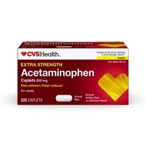 slide 1 of 1, CVS Health Extra Strength Pain Relief Acetaminophen Caplets 500 Mg, 225Ct, 225 ct