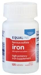 slide 1 of 1, Equaline Iron, 325mg