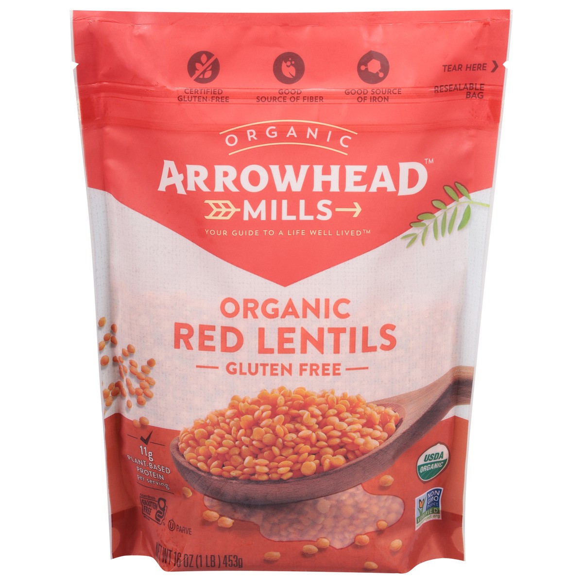 slide 1 of 9, Arrowhead Mills Organic Red Lentils 16 oz, 16 oz