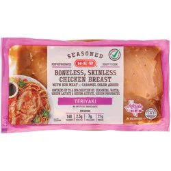 H-E-B Seasoned Boneless Skinless Chicken Breast - Teriyaki