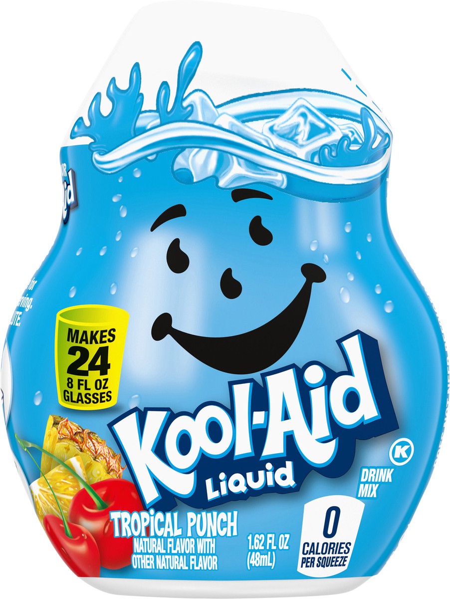 slide 5 of 9, Kool-Aid Liquid Tropical Punch Naturally Flavored Soft Drink Mix, 1.62 fl oz Bottle, 1.62 fl oz