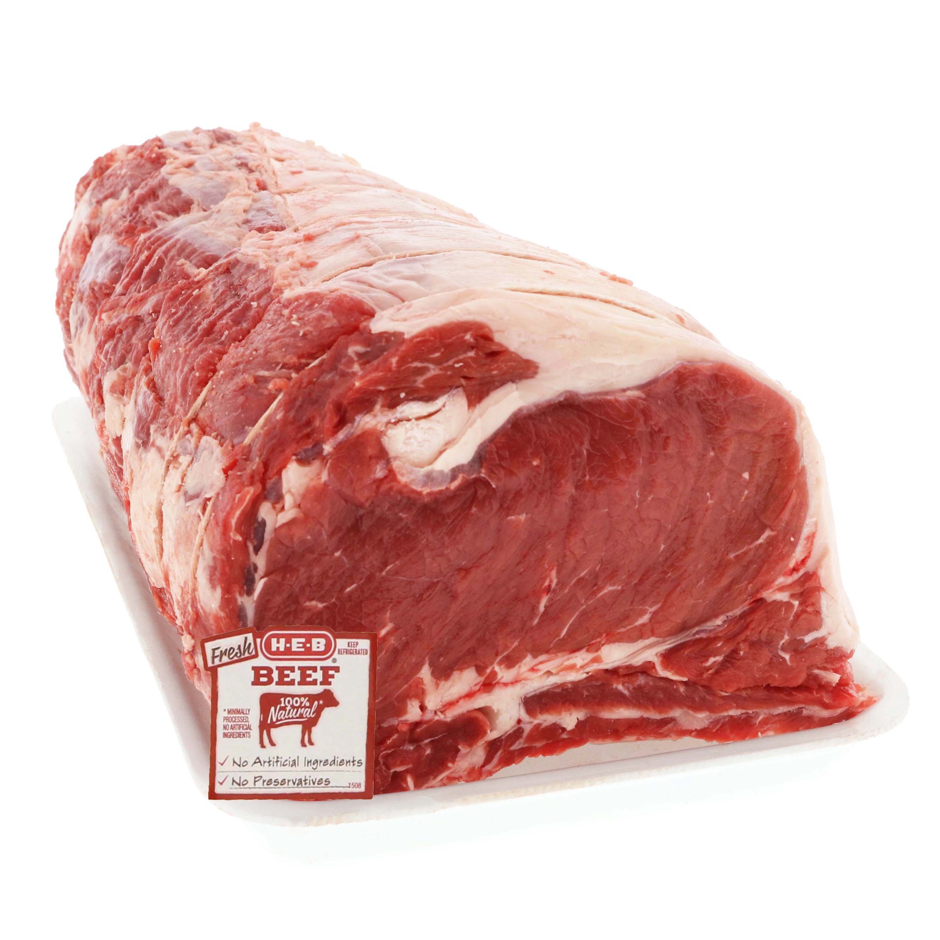 slide 1 of 1, H-E-B Beef Bone-In Ribeye Roast, Whole 7-Rib, USDA Select, per lb