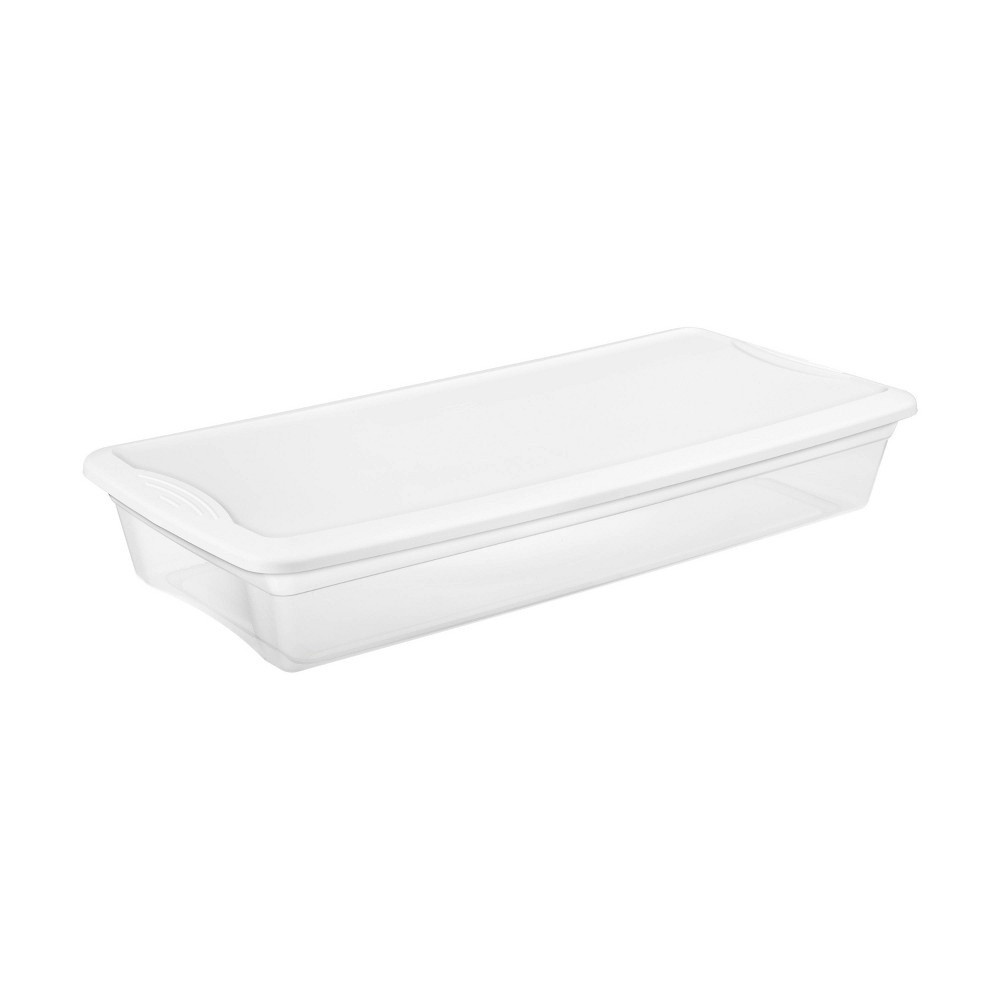 slide 3 of 6, Sterilite Under Bed Box with Lid Clear/White, 41 qt