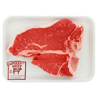 slide 1 of 1, H-E-B T-Bone Steak USDA Select, per lb