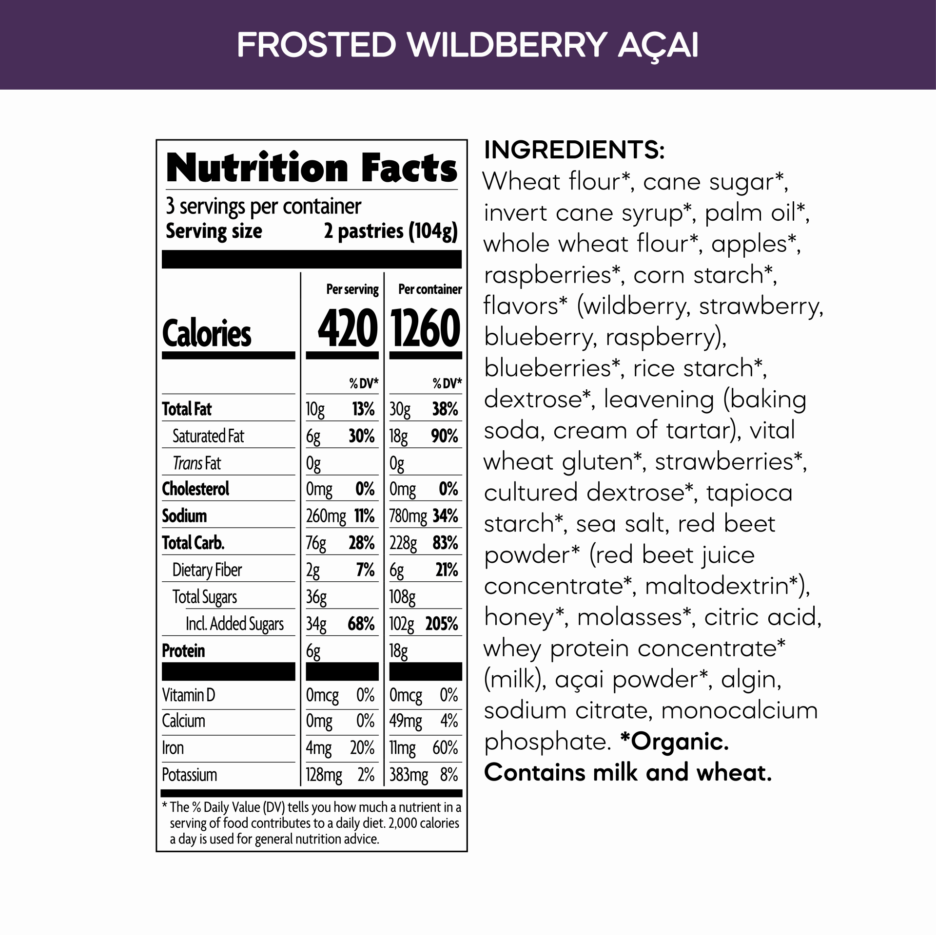 slide 6 of 6, Nature's Path Organic Toaster Pastries Frosted Wildberry Acai - 6ct, 6 ct