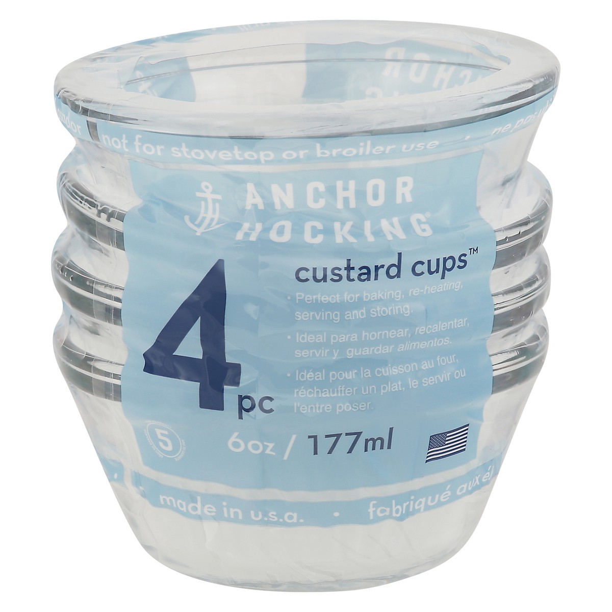 slide 1 of 9, Anchor Hocking 6 Ounce Custard Cups 4 ea, 4 ct