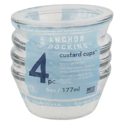 Anchor Hocking 6 Ounce Custard Cups 4 ea