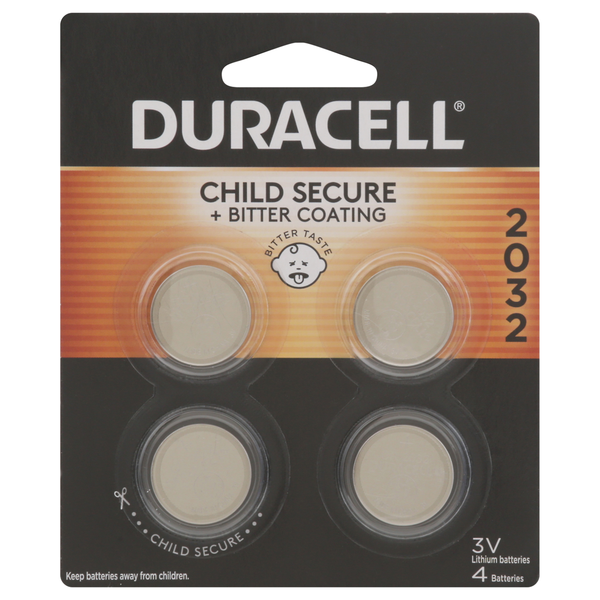 slide 1 of 1, Duracell CR2032 Lithium Batteries 3V, 4 ct