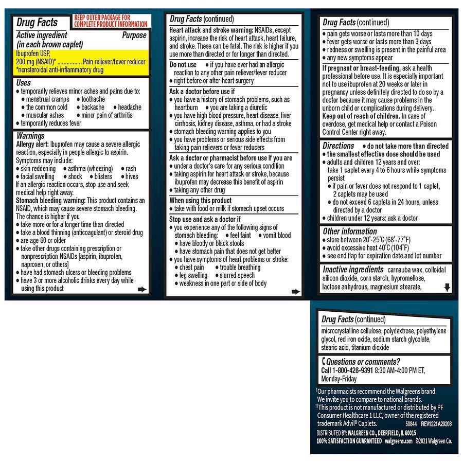 slide 4 of 5, Walgreens Ibuprofen Caplets 200Mg, 24 ct