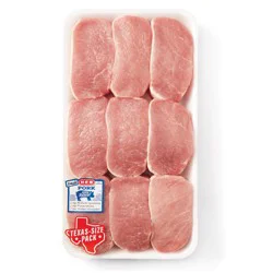 H-E-B Boneless Center Loin Pork Chops, Extra Thick Cut - Texas-Size Pack