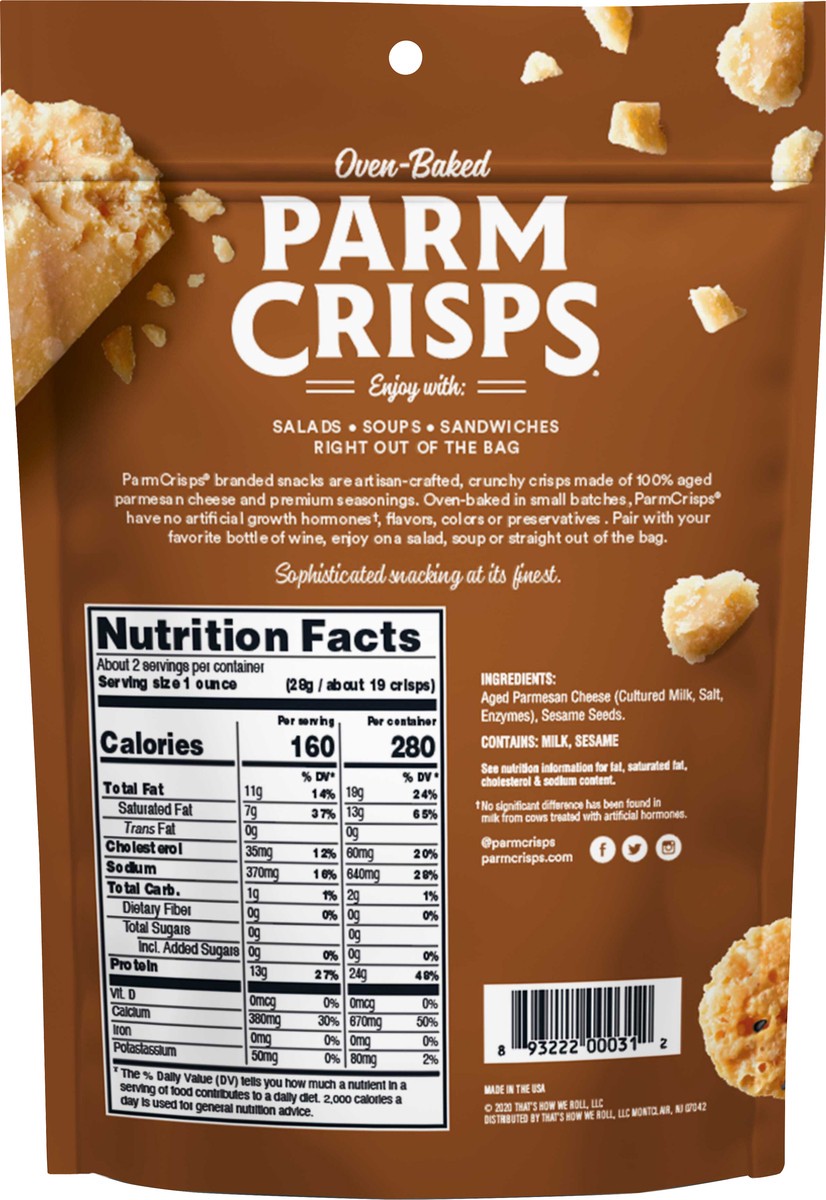 slide 2 of 3, ParmCrisps Parm Crisps Parmesan Cracker Cheese Sesme, 1.8 oz