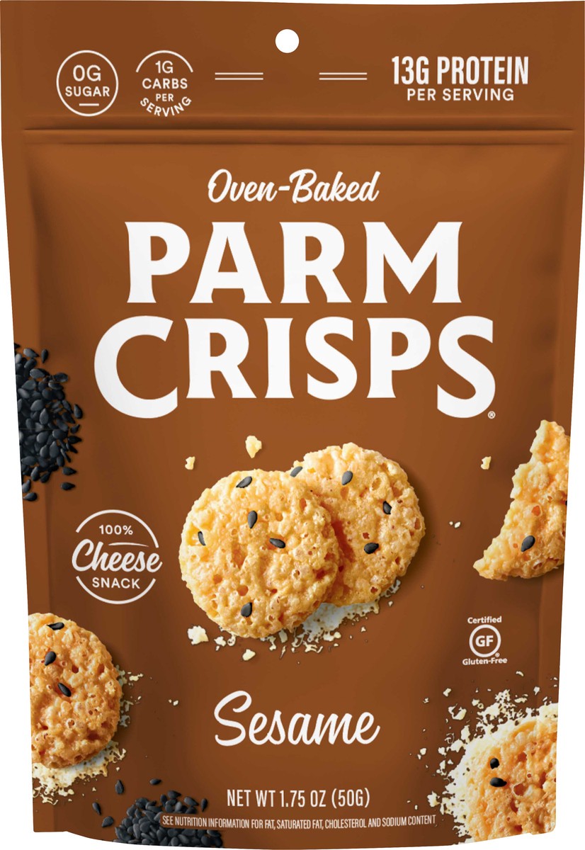 slide 3 of 3, ParmCrisps Parm Crisps Parmesan Cracker Cheese Sesme, 1.8 oz