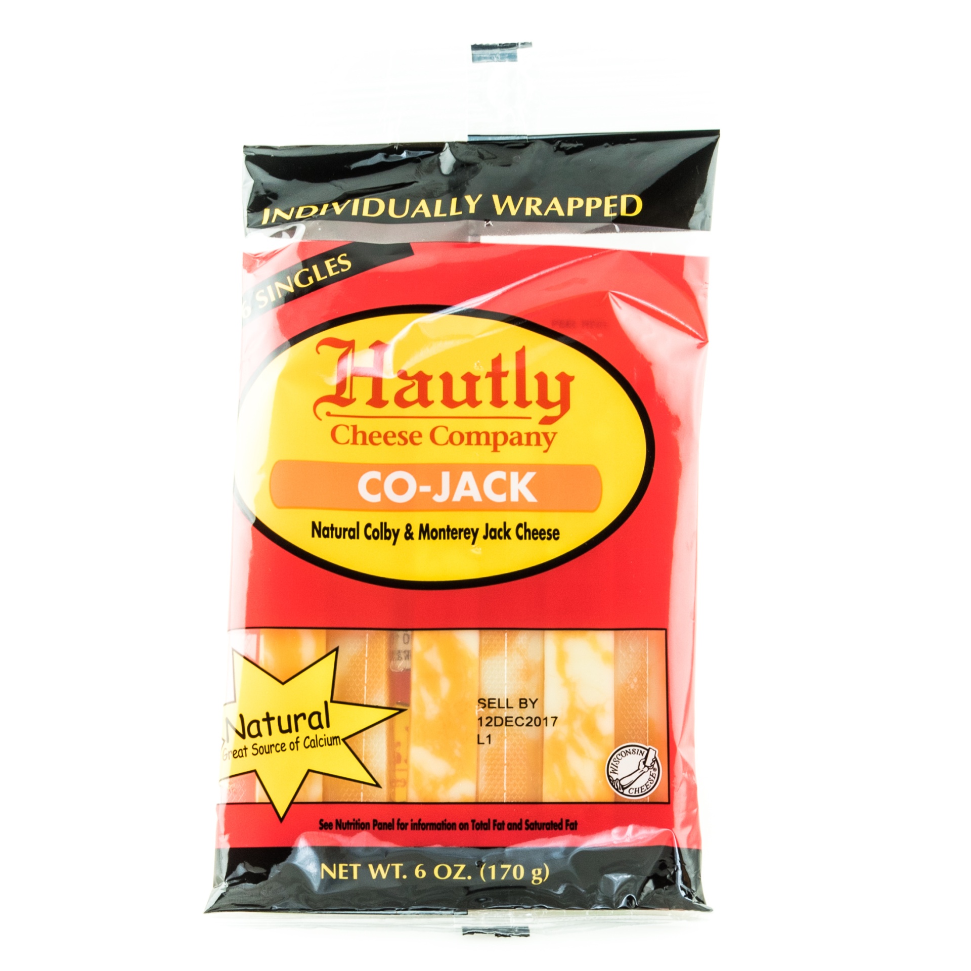 slide 1 of 1, Hautly Colby Jack Stick Cheese, 6 oz