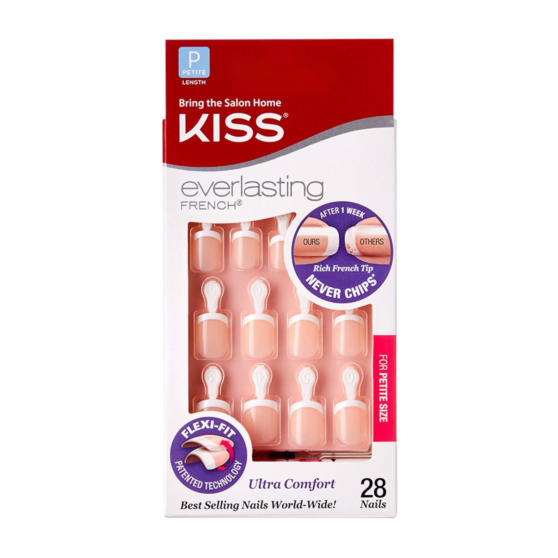 slide 1 of 7, Kiss Nails Kiss Everlasting French Manicure Fake Nails - Pink, 28 ct