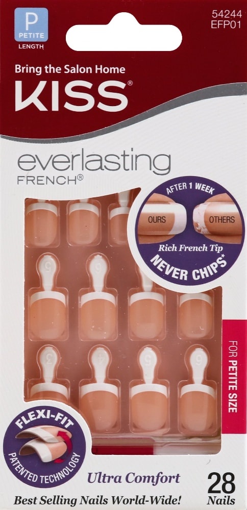 slide 1 of 4, Kiss Nails Kiss Everlasting French Manicure Fake Nails - Pink, 28 ct