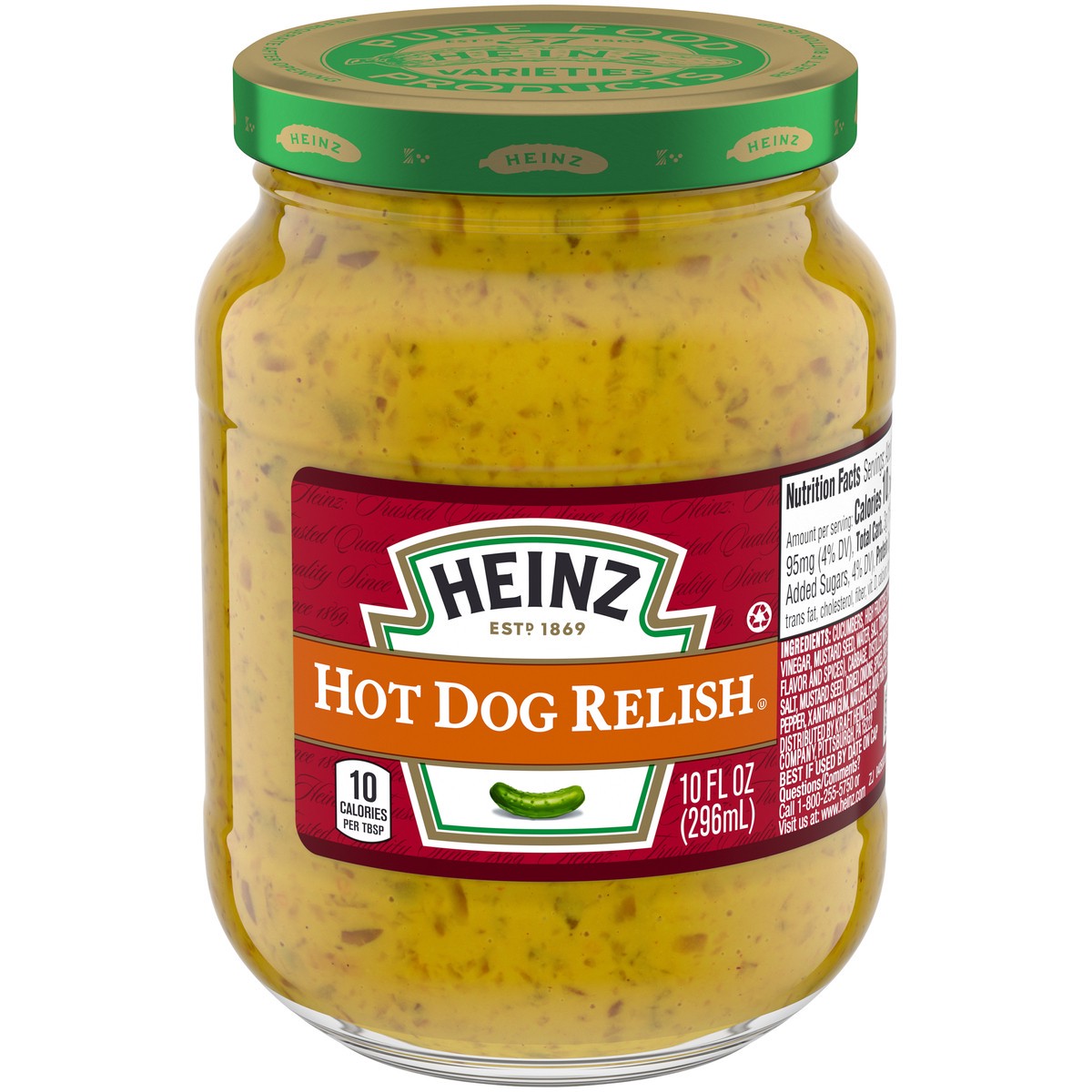 slide 1 of 2, Heinz Hot Dog Relish, 0.63 lb