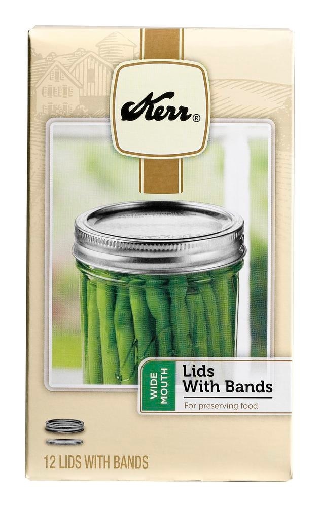 slide 1 of 1, Kerr W/M Lids W/Bands, 12 ct