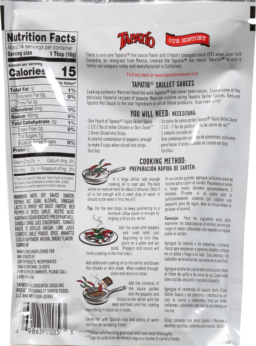 slide 4 of 12, Tapatio Salsa Picante Fajitas Classic Spicy Skillet Sauce 8 oz, 8 oz