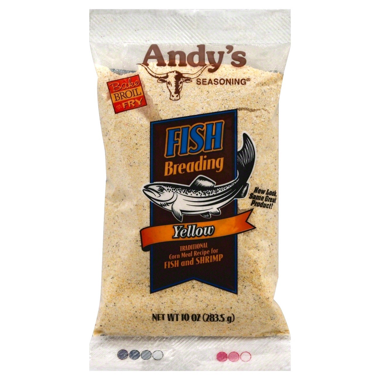 slide 1 of 3, Andys Seasoning Yellow Fish Breading, 10 oz