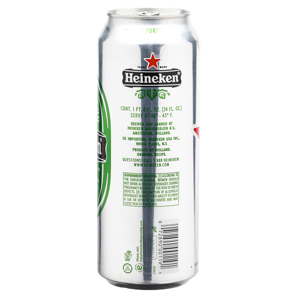 slide 8 of 9, Heineken Original Lager Beer, Single 24 fl oz Can, 24 oz