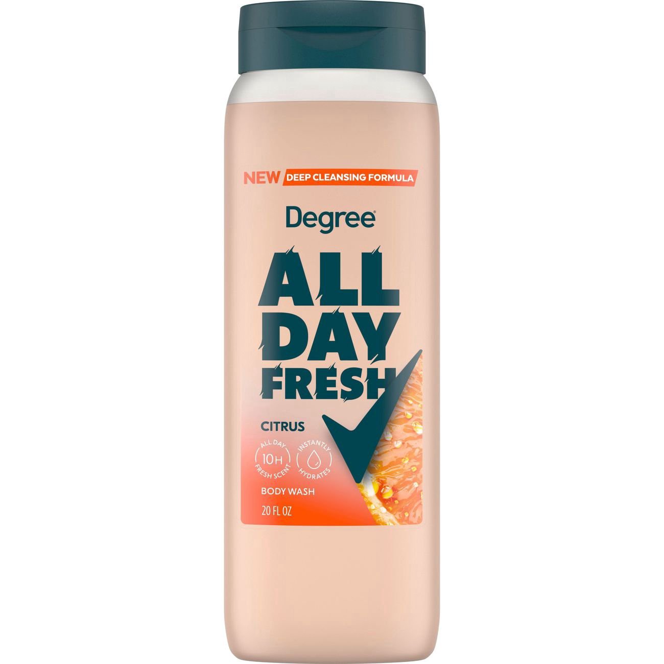 slide 1 of 1, Degree All Day Fresh Citrus Body Wash 20 fl oz, 20 fl oz