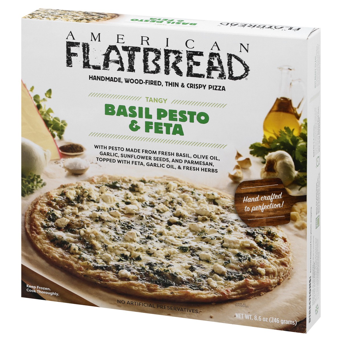 slide 8 of 13, American Flatbread Tangy Basil Pesto & Feta Pizza 8.6 oz, 8.6 oz