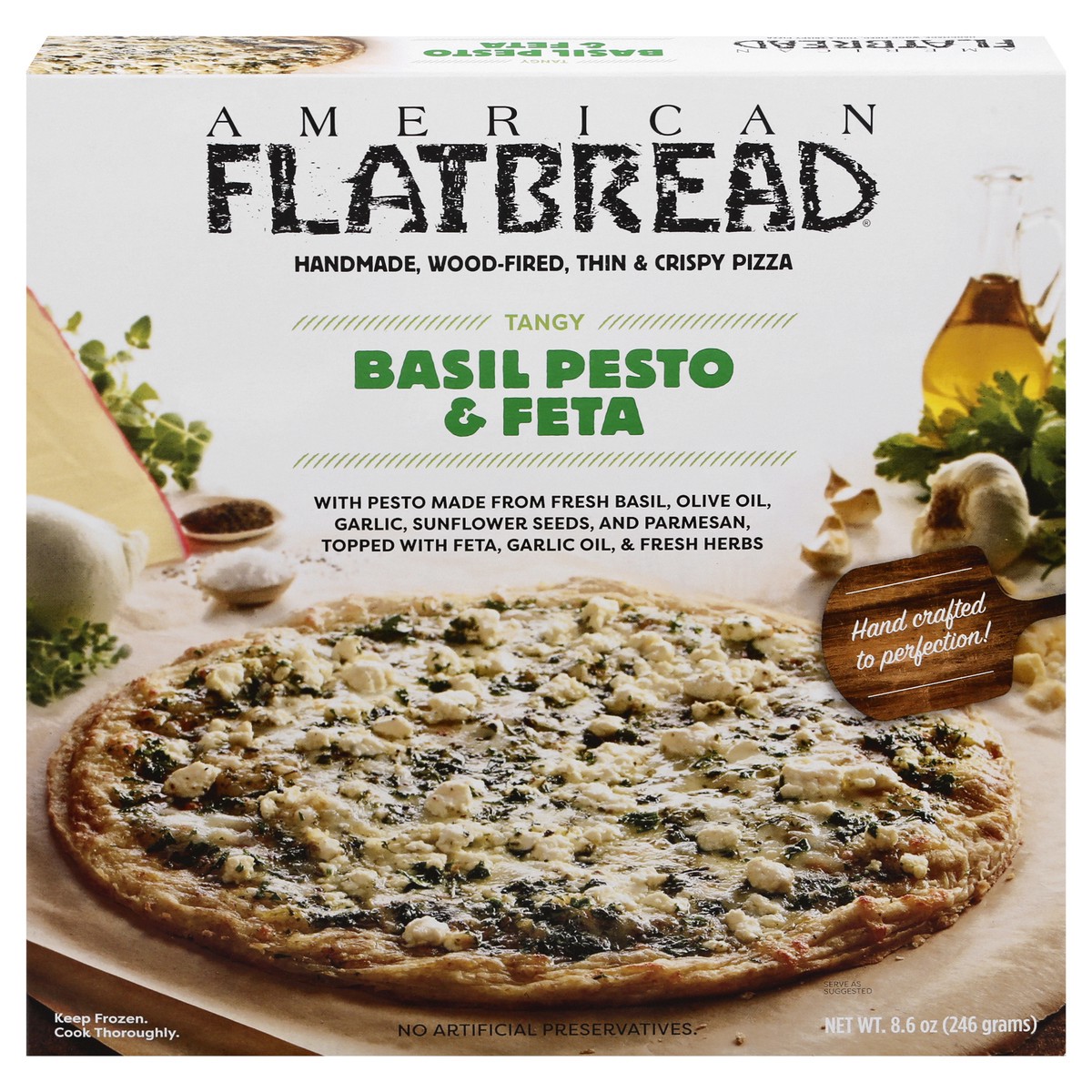 slide 1 of 13, American Flatbread Tangy Basil Pesto & Feta Pizza 8.6 oz, 8.6 oz