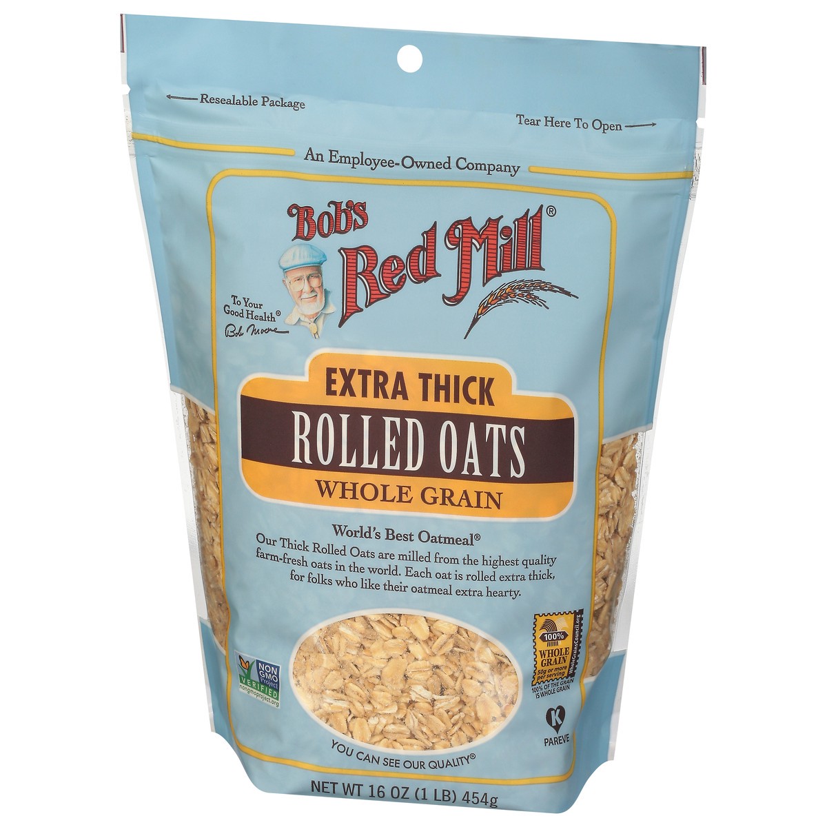 slide 8 of 13, Bob's Red Mill Whole Grain Extra Thick Rolled Oats 16 oz, 16 oz