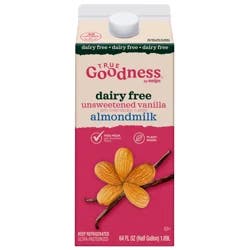 True Goodness Vanilla Unsweetened Dairy Free Almond Milk 64 OZ