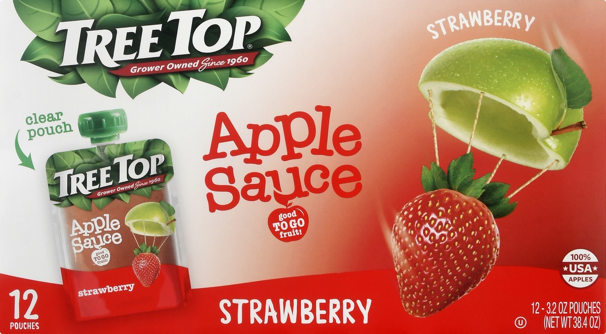 slide 6 of 9, Tree Top 12 Pack Strawberry Apple Sauce 12 ea, 