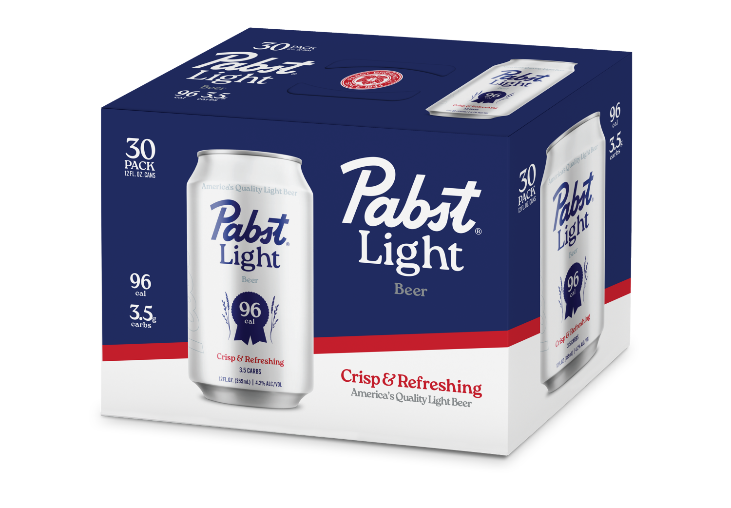 slide 1 of 1, Pabst Light Beer, 30 pack, 12 fl oz Aluminum Cans, 4.2% ABV, Domestic Lager, Milwaukee, WI, 30 ct; 12 fl oz