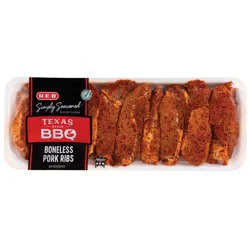 H-E-B Simply Seasoned Boneless Pork Ribs - Texas-Style BBQ