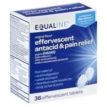 slide 1 of 1, Equaline Effervescent Antacid & Pain Relief, 36 ct