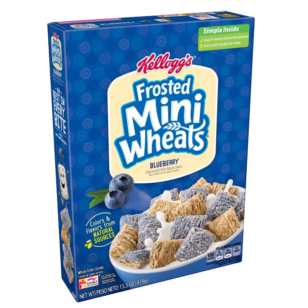 slide 1 of 7, Frosted Mini-Wheats Blueberry Muffin Cereal - Kellogg's, 16 oz