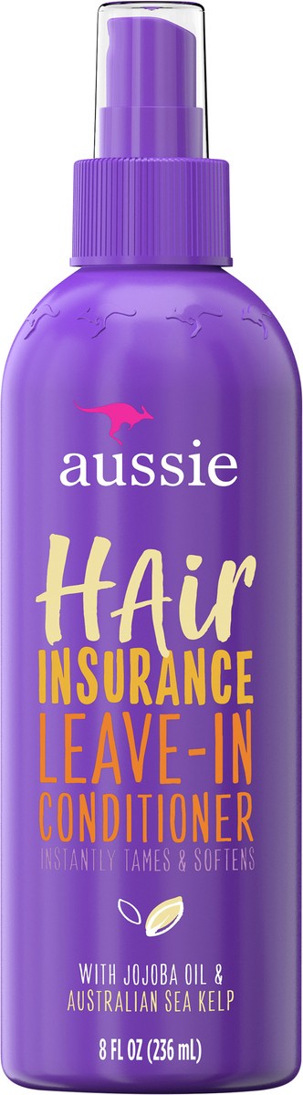 slide 3 of 3, Aussie Hair Insurance Leave-In Conditioner w/ Jojoba & Sea Kelp, 8.0 fl oz, 8 fl oz
