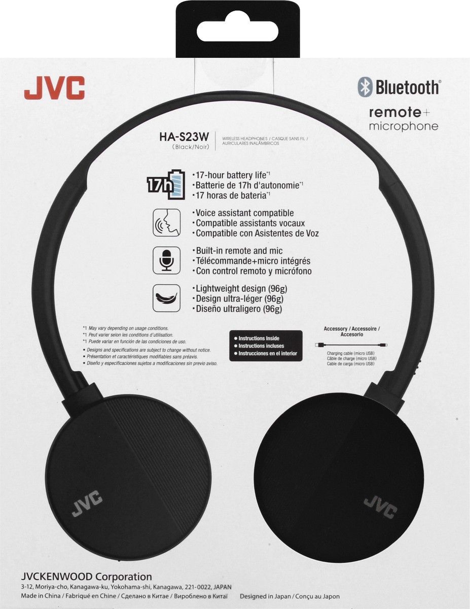 slide 5 of 9, JVC Black Flats Wireless 1 ea, 1 ct