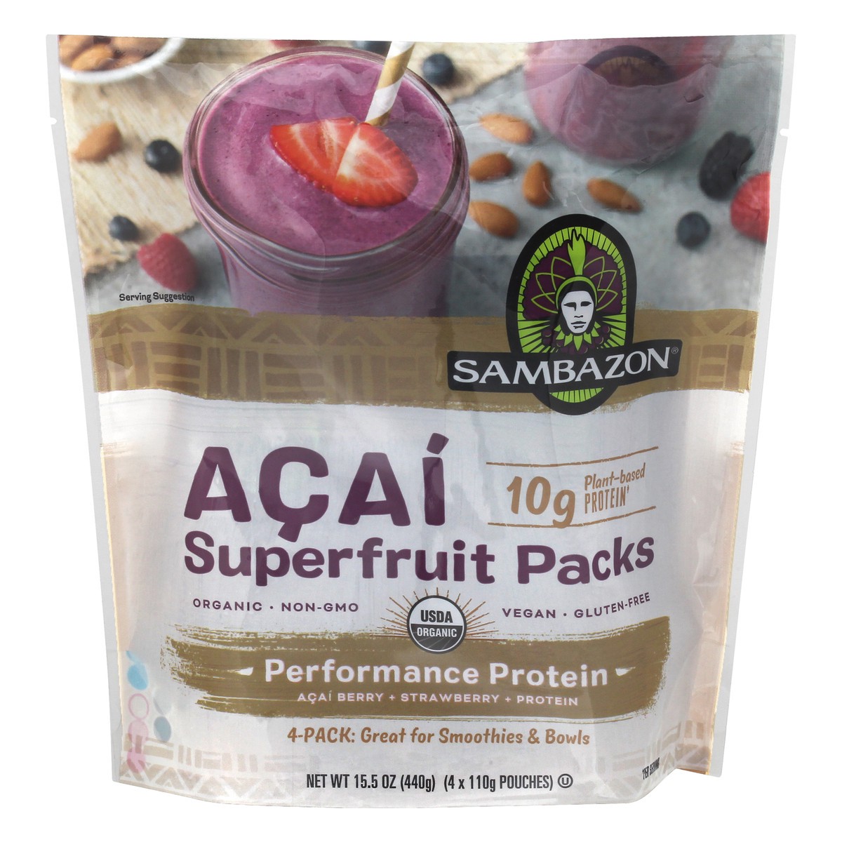 slide 7 of 13, Sambazon Inc Sambazon Acai Performance Protein Superfruit Packs Acai Berry Protein Strawberry , 4 ct