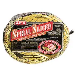 H-E-B Fully Cooked Spiral Sliced Honey Cured Ham
