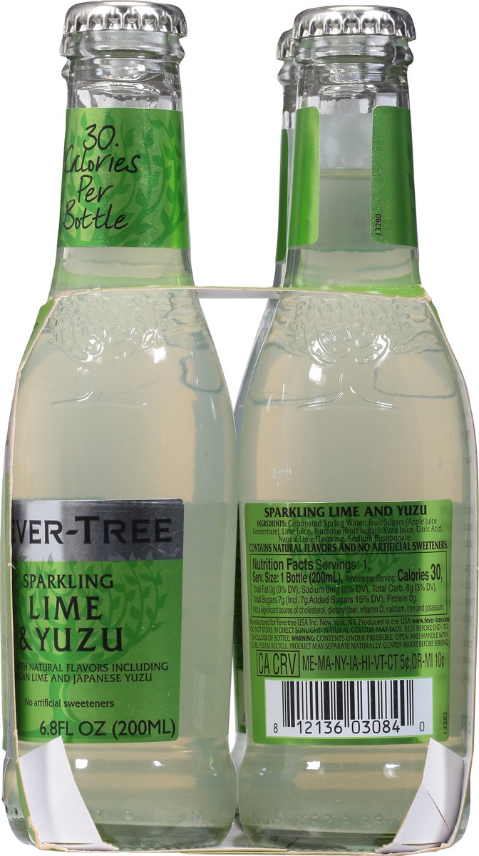 slide 7 of 11, Fever-Tree Lime & Yuzu Sparkling 4 - 6.8 fl oz Bottles, 4 ct