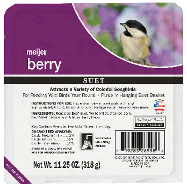 slide 1 of 1, Meijer Berry Blend Suet Cake, 11.25 oz