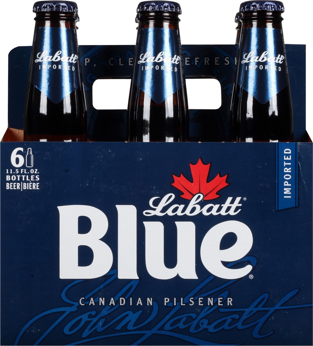 slide 1 of 12, Labatt Blue Canadian Pilsner Beer 6 - 11.5 fl oz Bottles, 6 ct; 11.5 oz